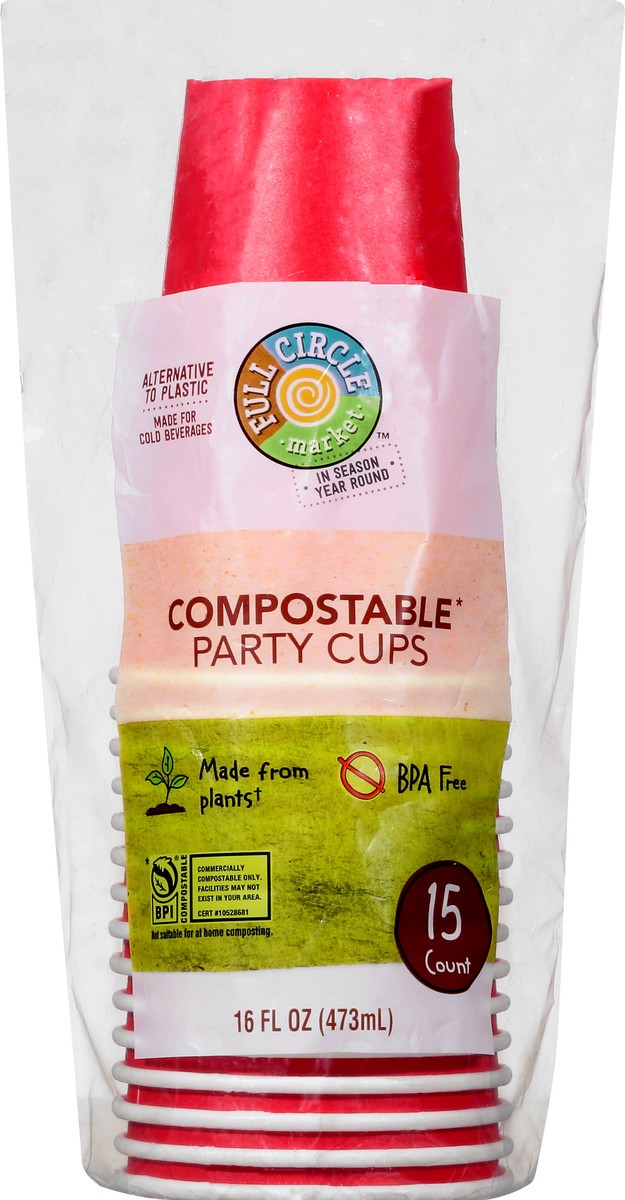 slide 6 of 8, Full Circle Market Party Cups, Compostable, 16 Ounce, 15 ct