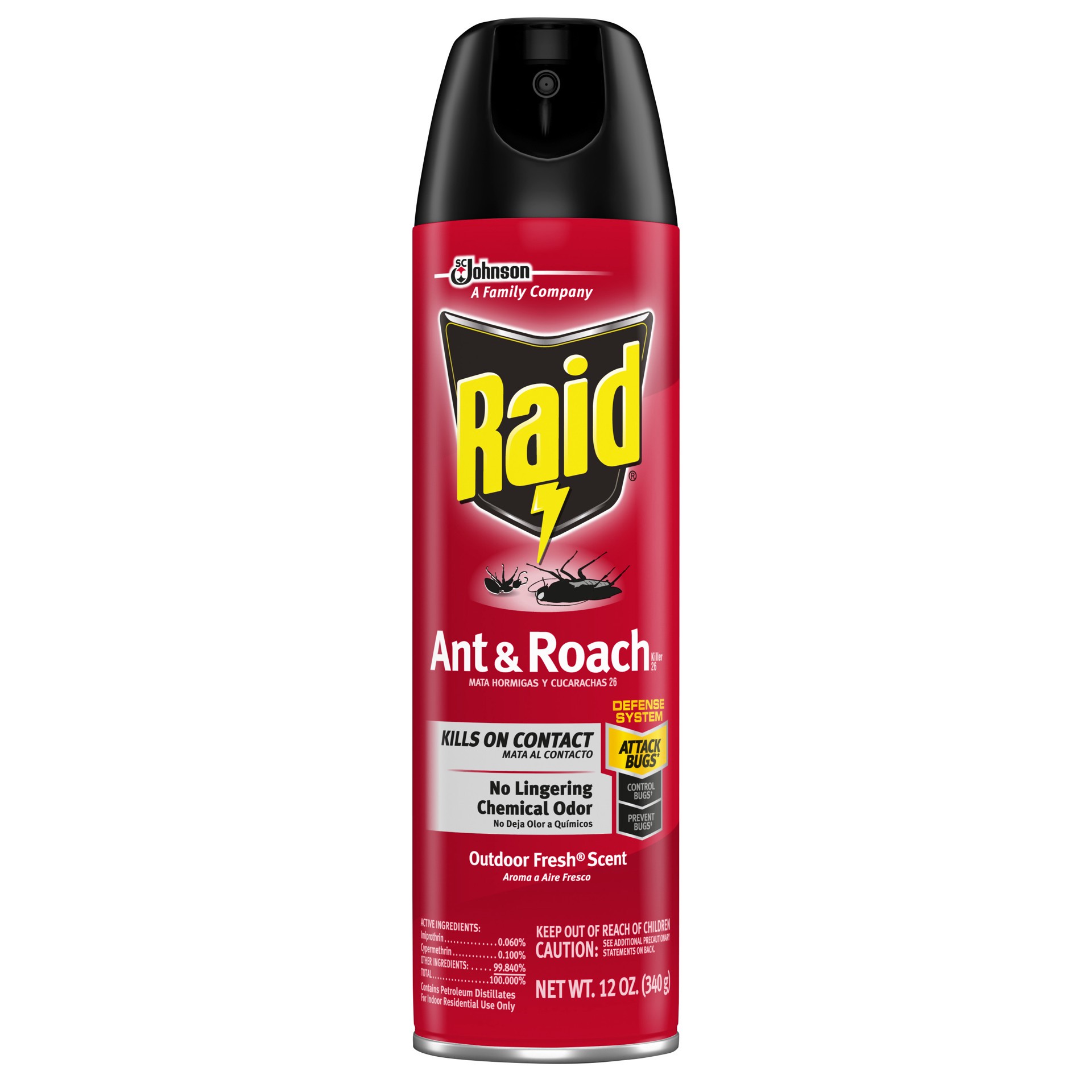 slide 1 of 5, Raid Ant/Roach Reg, 12 oz