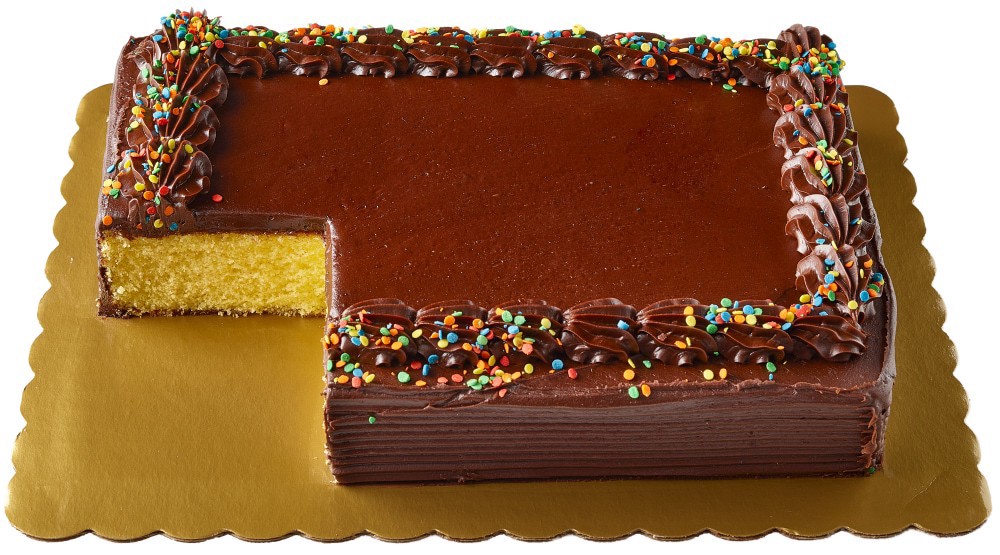 slide 3 of 3, Bakery Fresh Goodness Yellow Cake With Chocolate Buttercreme Icing, 50 oz