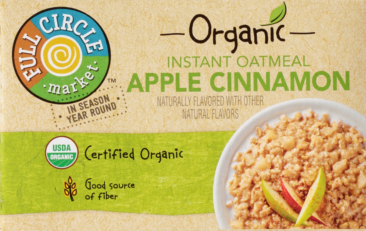 slide 10 of 14, Full Circle Market Organic Apple Cinnamon Instant Oatmeal 8 ea, 8 ct