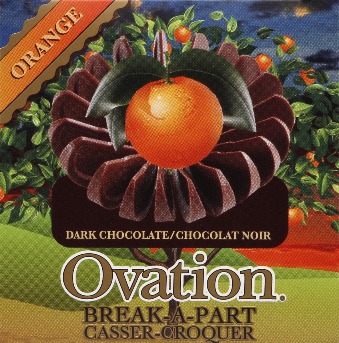 slide 3 of 4, Ovation Dark Chocolate, Orange, Break-A-Part, 6.17 oz