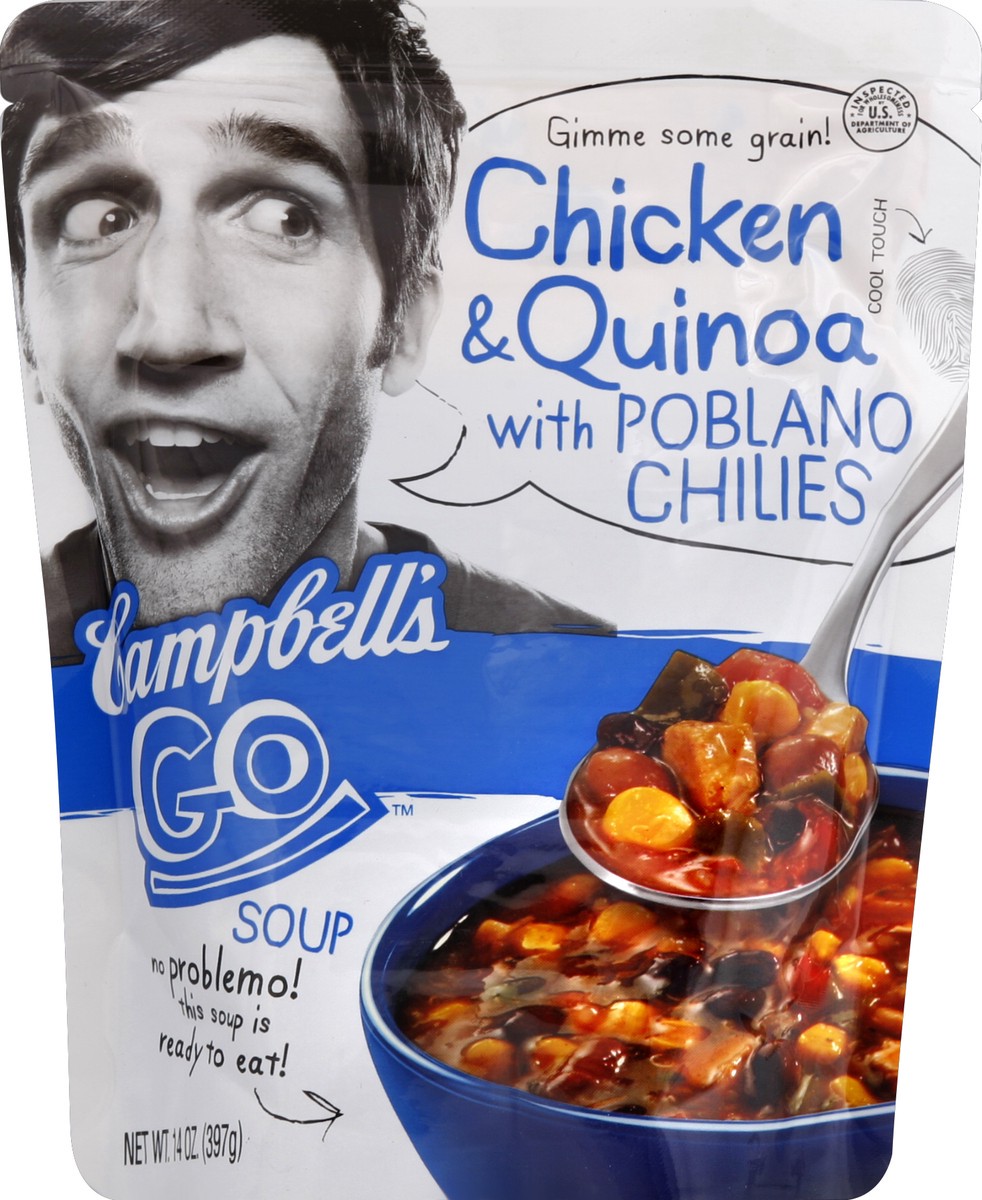 slide 2 of 2, Campbell's Go Southwest Style Chicken With Quinoa Soup, 14 oz