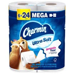 Charmin Ultra Soft Toilet Paper 6 Mega Rolls, 224 Sheets Per Roll