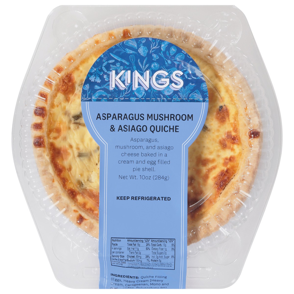 slide 13 of 13, Quiche Asparagus Mushroom Asiago - 10 OZ, 10 oz