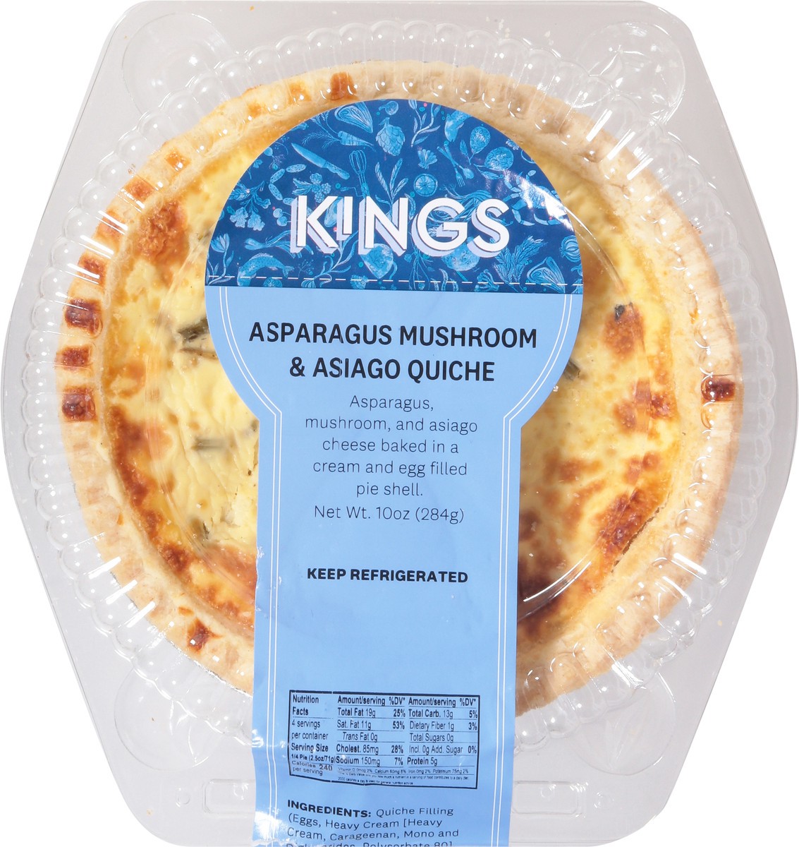 slide 12 of 13, Quiche Asparagus Mushroom Asiago - 10 OZ, 10 oz