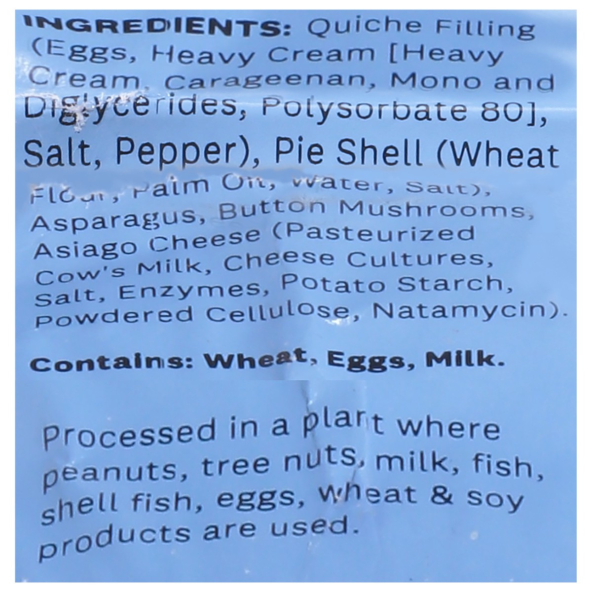 slide 10 of 13, Quiche Asparagus Mushroom Asiago - 10 OZ, 10 oz