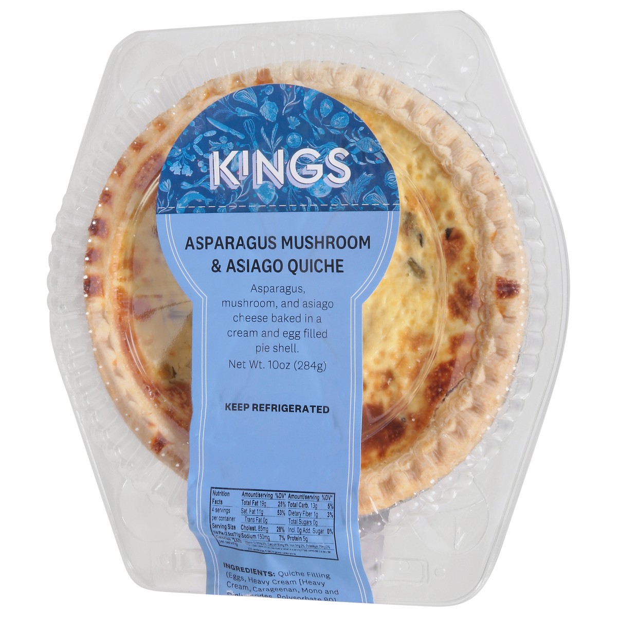 slide 2 of 13, Quiche Asparagus Mushroom Asiago - 10 OZ, 10 oz