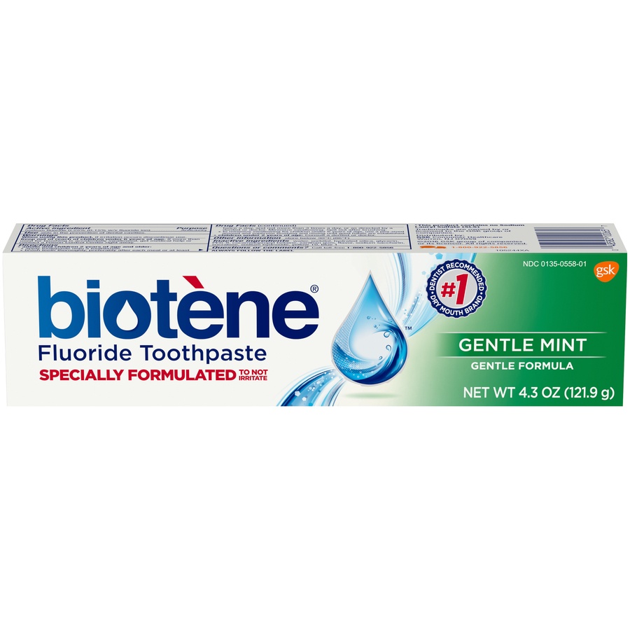 slide 1 of 1, Biotène Biotene Gentle Formula Gentle Mint Fluoride Toothpaste, 4.3 oz