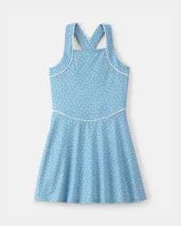 Carters Girls Polka Dot Active Dress - Blue Blue 7