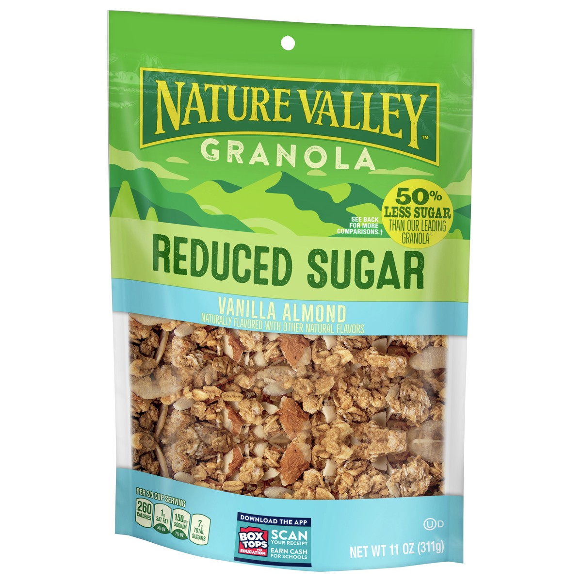 slide 8 of 9, Nature Valley Vanilla Almond Reduced Sugar Granola, 11 OZ Bag, 11 oz