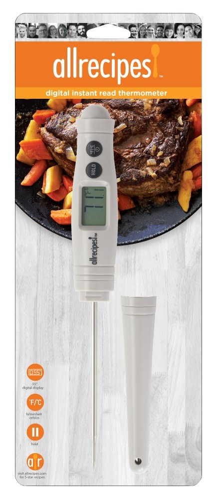 slide 2 of 2, Allrecipes Digital Pen Thermometer Gray, 1 ct