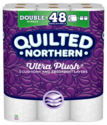 slide 1 of 1, Quilted Northern Ultra Plush Double Bath Tissue Rolls, 24 ct