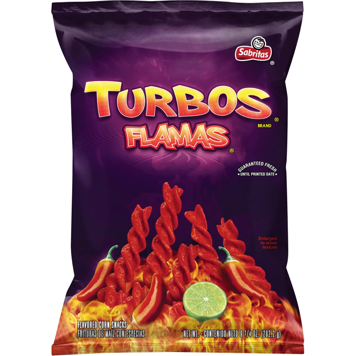 slide 1 of 3, Sabritas Turbos Flamas Flavored Corn Snacks, 9.25 oz