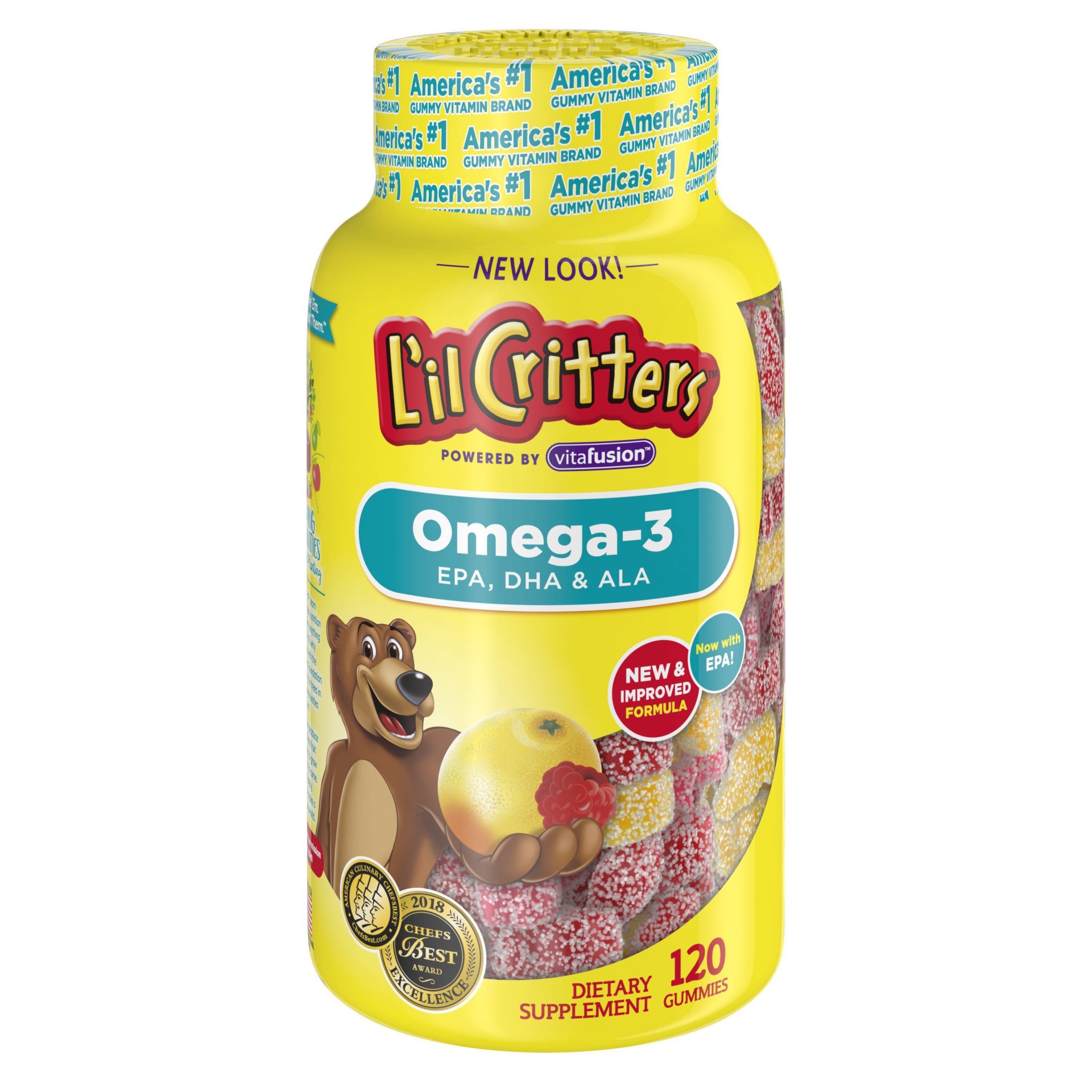 slide 1 of 3, L'il Critters Omega-3 Dietary Supplement Gummies - Fruit, 120 ct