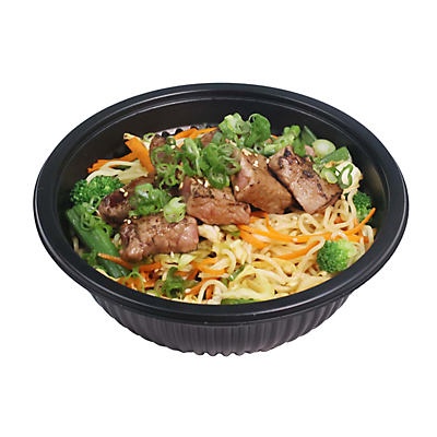 slide 1 of 1, H-E-B Yumai Yakisoba Noodle Bowl with Beef Skewers, 17.5 oz