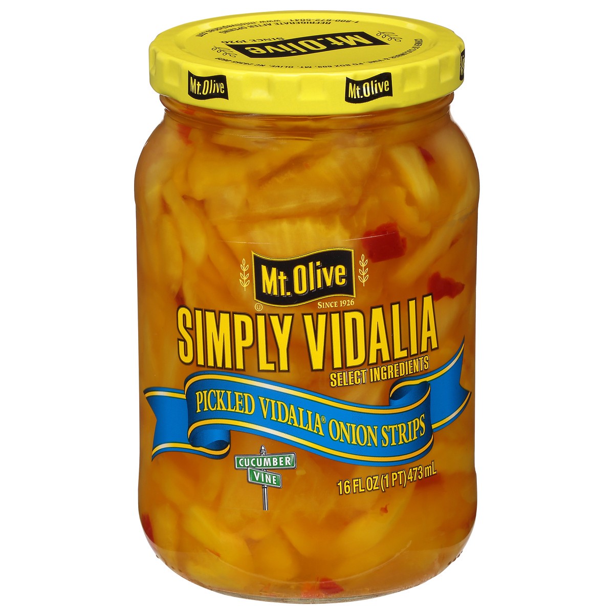 slide 2 of 9, Mt. Olive Simply Vidalia Pickled Vidalia Onion Strips, 16 fl oz