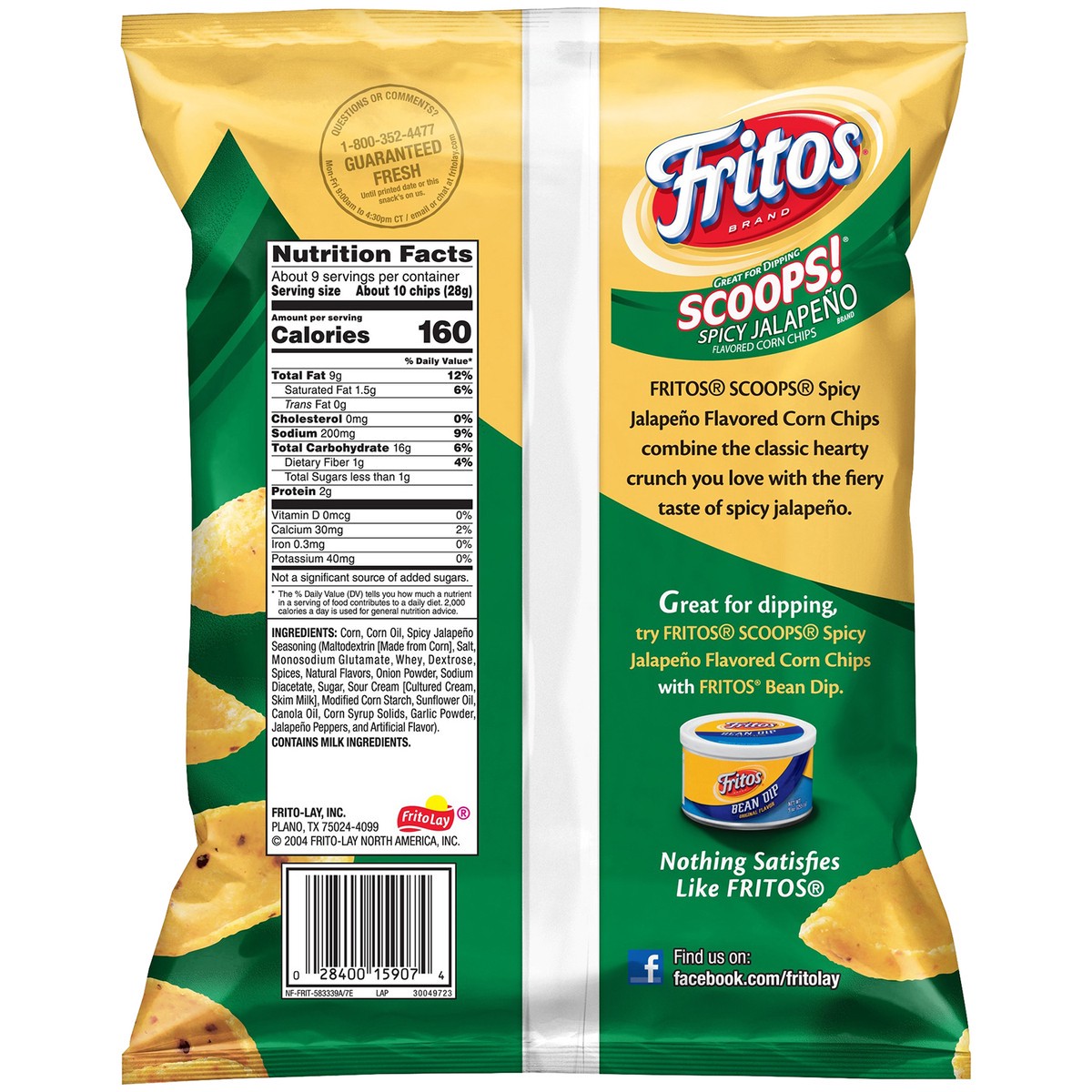 slide 3 of 4, Fritos Scoops Spicy Jalapeno Corn Chips, 9.25 oz