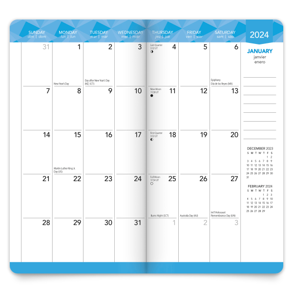 slide 2 of 10, BrownTrout 2-Year Large Print Monthly Pocket Planner, 3-1/2"" X 6-1/2"", Floral Fireworks, January 2024 To December 2025, 1 ct