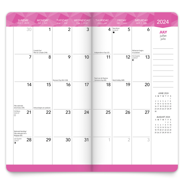 slide 8 of 10, BrownTrout 2-Year Large Print Monthly Pocket Planner, 3-1/2"" X 6-1/2"", Floral Fireworks, January 2024 To December 2025, 1 ct