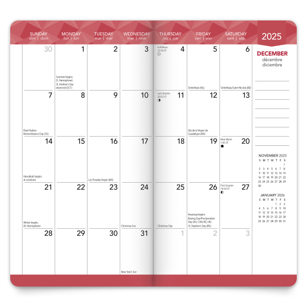 slide 6 of 10, BrownTrout 2-Year Large Print Monthly Pocket Planner, 3-1/2"" X 6-1/2"", Floral Fireworks, January 2024 To December 2025, 1 ct