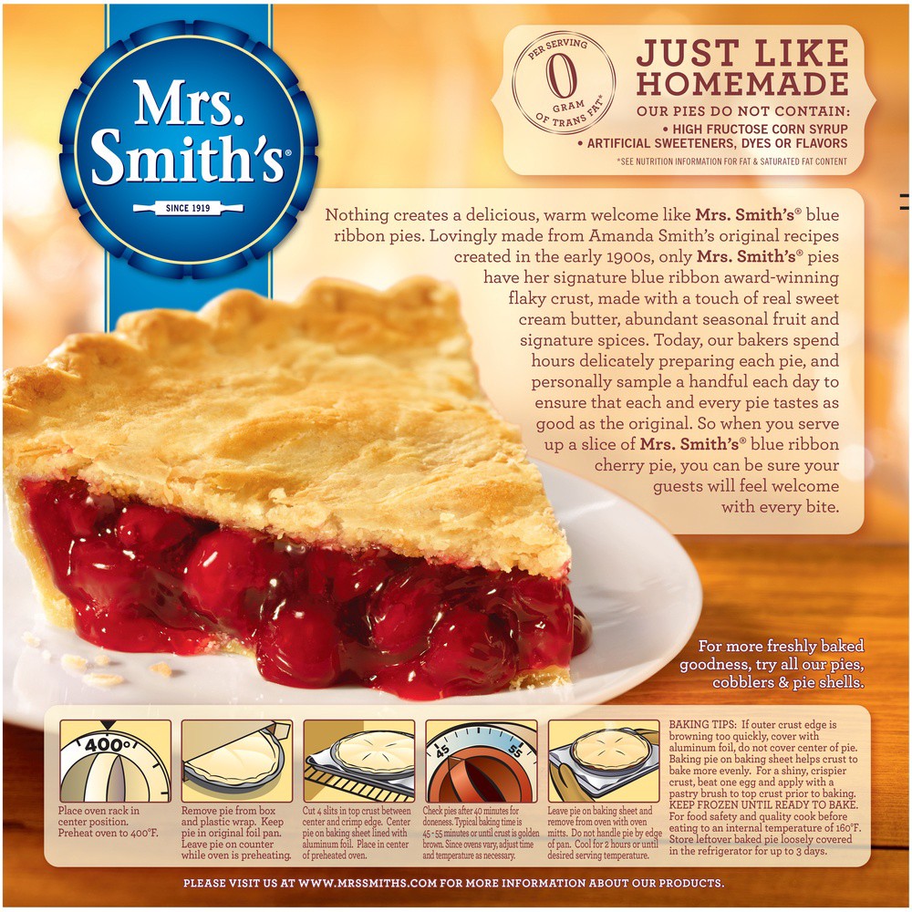slide 16 of 18, Mrs. Smith's Original Flaky Crust Cherry Pie, 2.19 lb