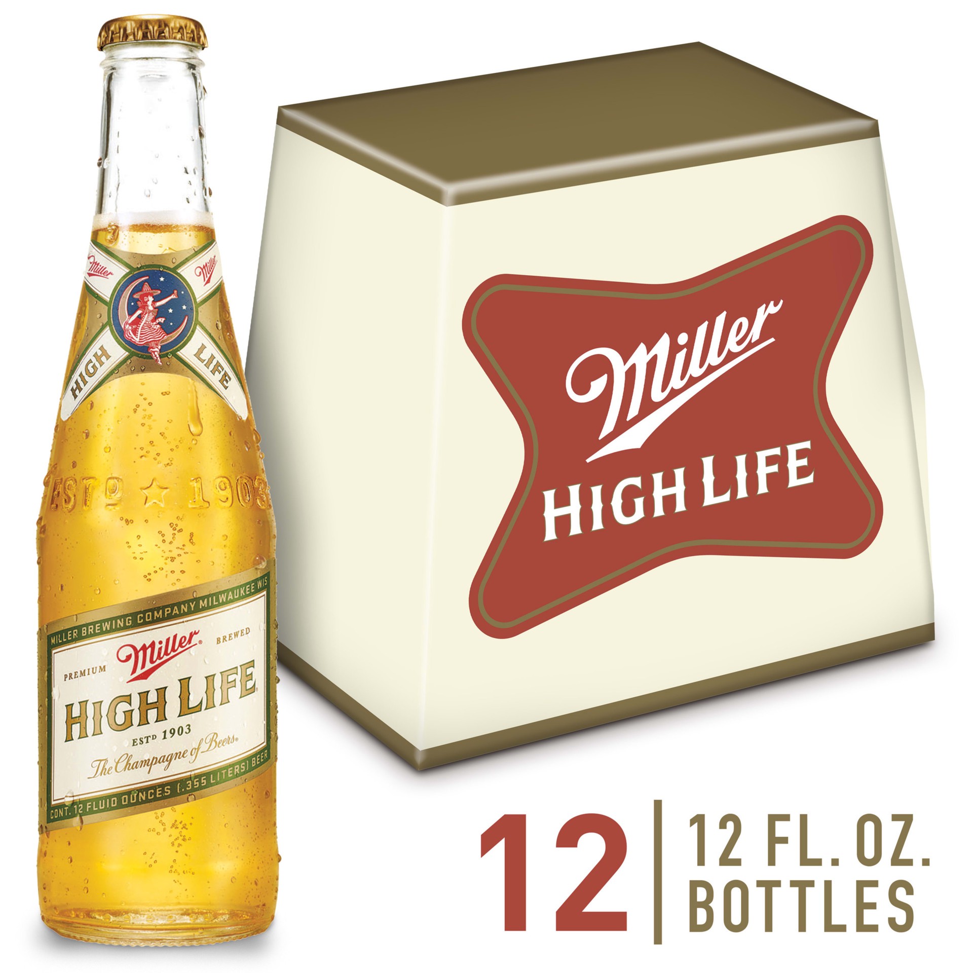 slide 1 of 5, Miller High Life Domestic Bottle, 144 fl oz