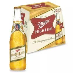Miller High Life American Lager Beer, 4.6% ABV, 12-pack 12-oz. beer bottles