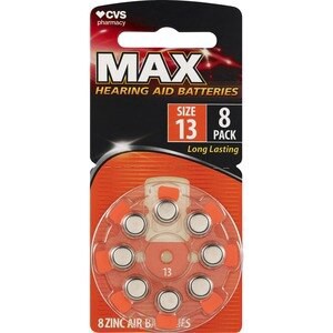 slide 1 of 1, CVS Health Cvs Hearing Aid Batteries Size 13, 8 Ct, 1 ct