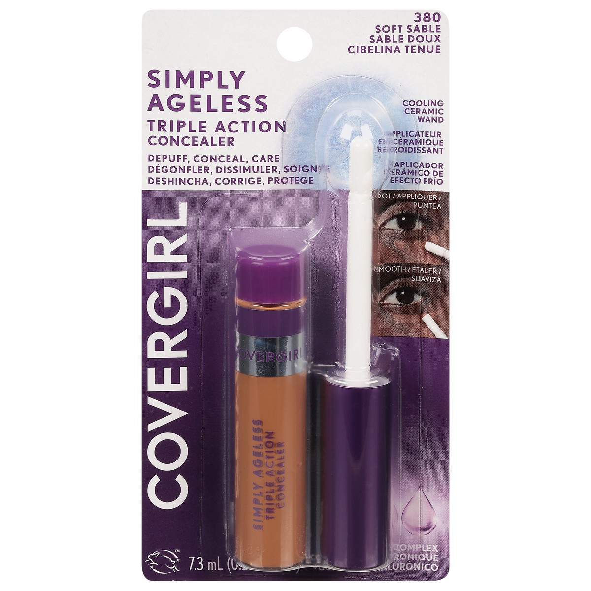 slide 1 of 9, Covergirl Simply Ageless Soft Sable 380 Triple Action Concealer 0.24 fl oz, 0.24 fl oz