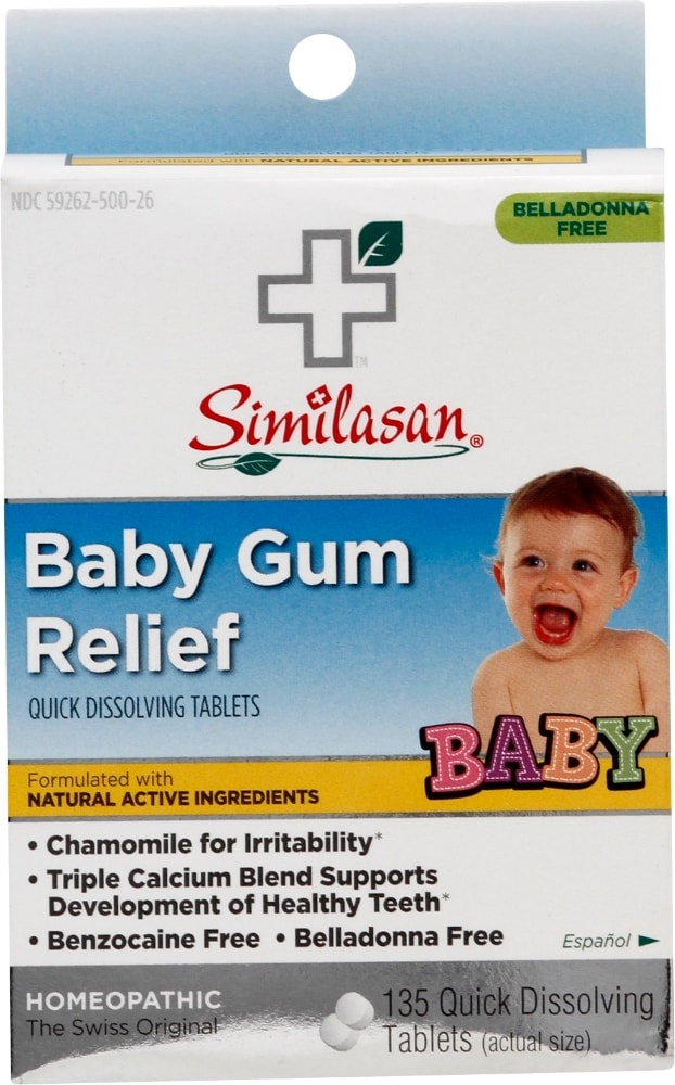 slide 1 of 1, Similasan Baby Gum Relief Quick Dissolving Tablets, 135 ct