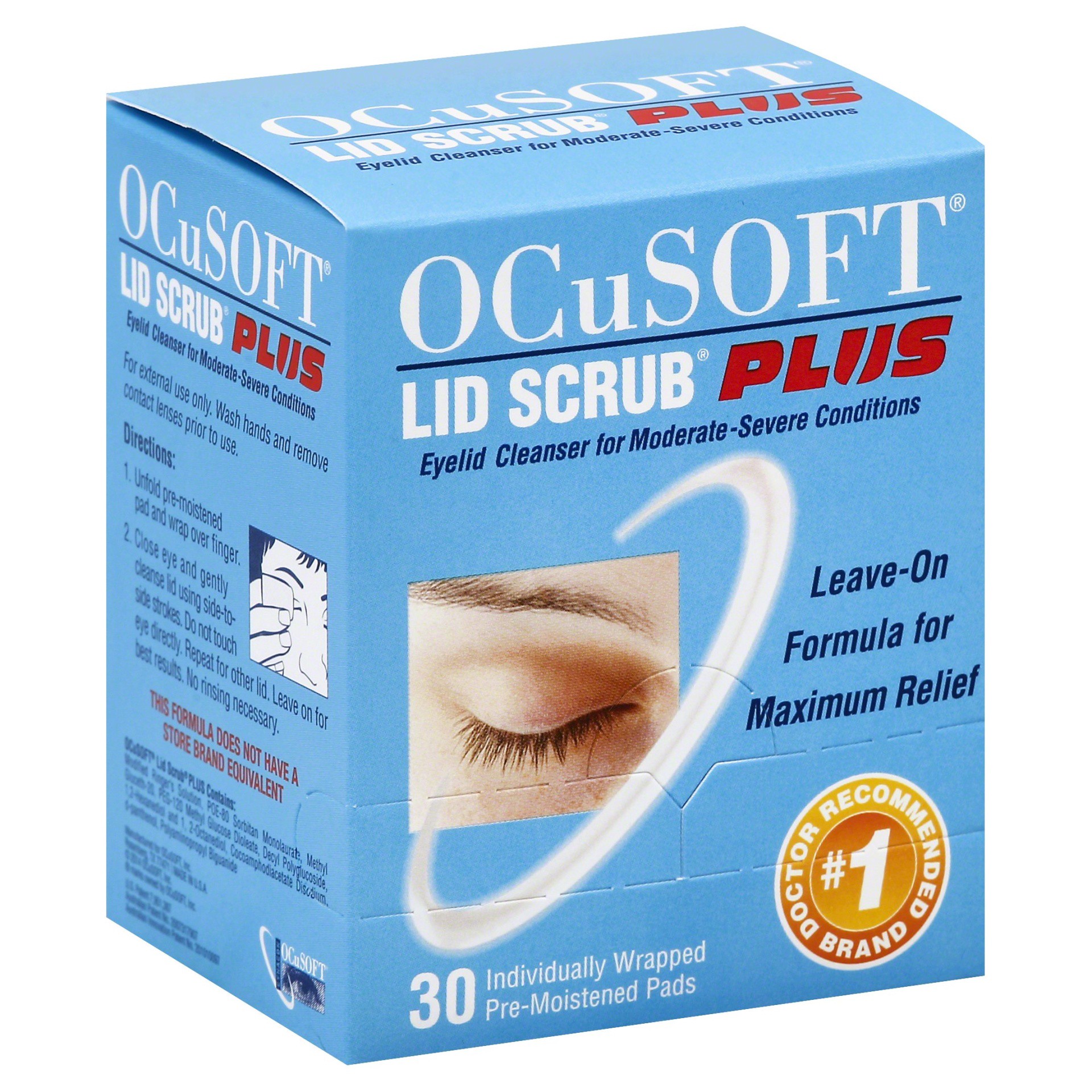 slide 1 of 10, OCuSOFT Lid Scrub Plus Eyelid Cleanser Pads, 30 ct
