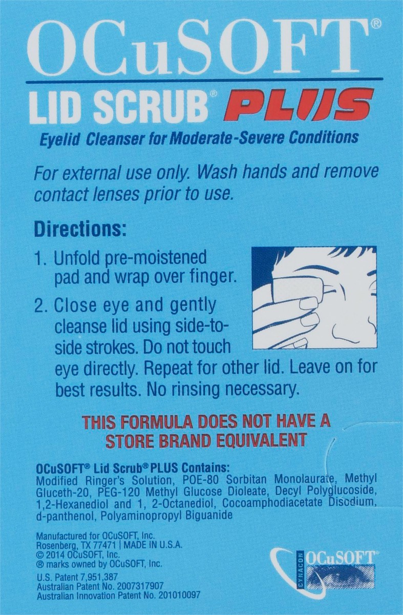slide 6 of 10, OCuSOFT Lid Scrub Plus Eyelid Cleanser Pads, 30 ct