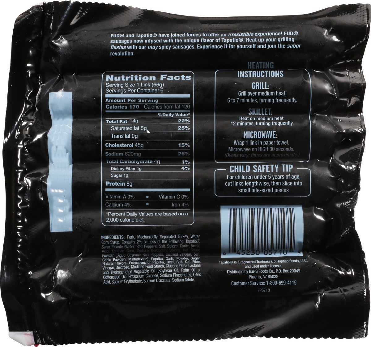 slide 3 of 9, Fud Tapatio Smoked Sausage, 1 ct