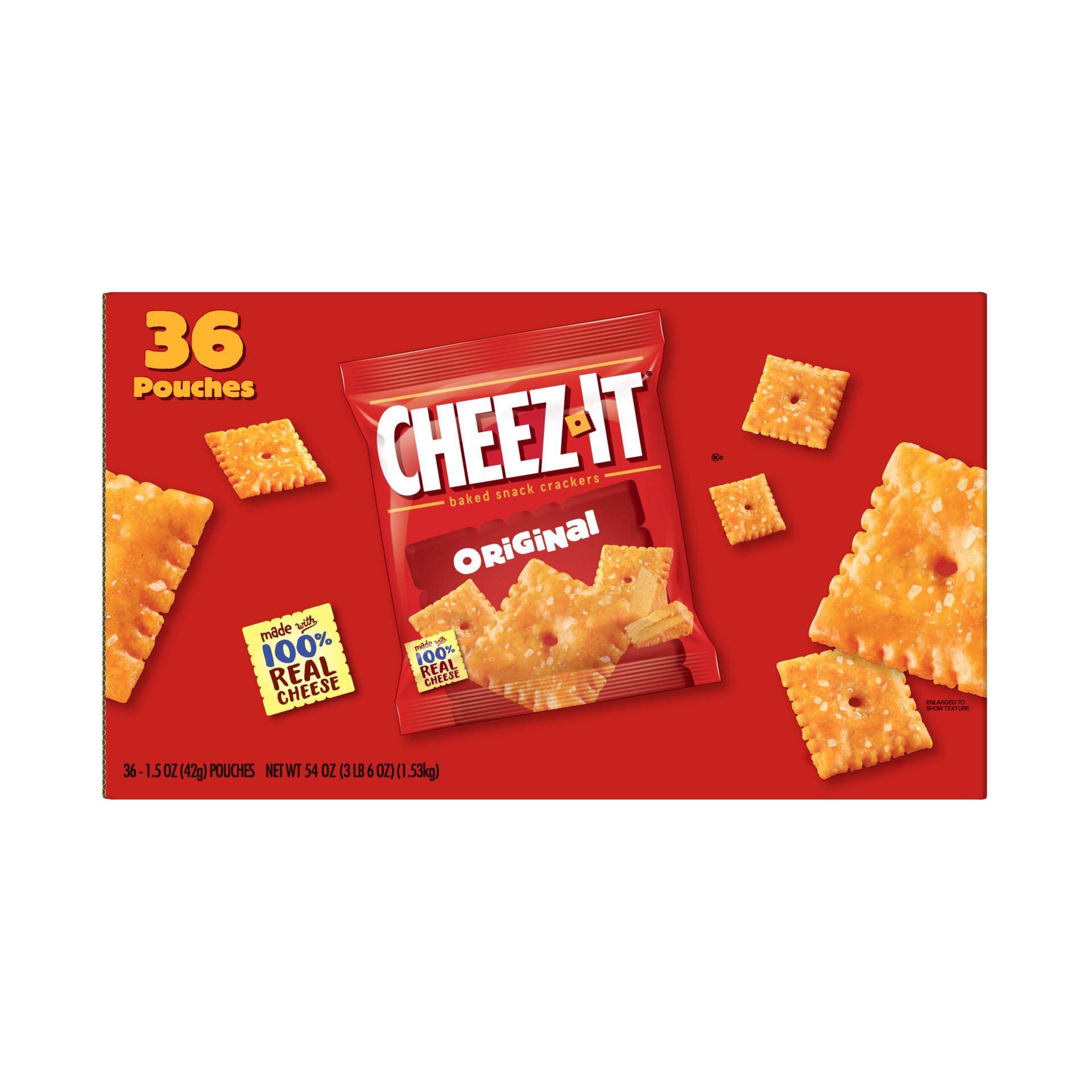 slide 5 of 5, Cheez-It Cheese Crackers, Original, 54 oz, 36 Count, 54.08 oz