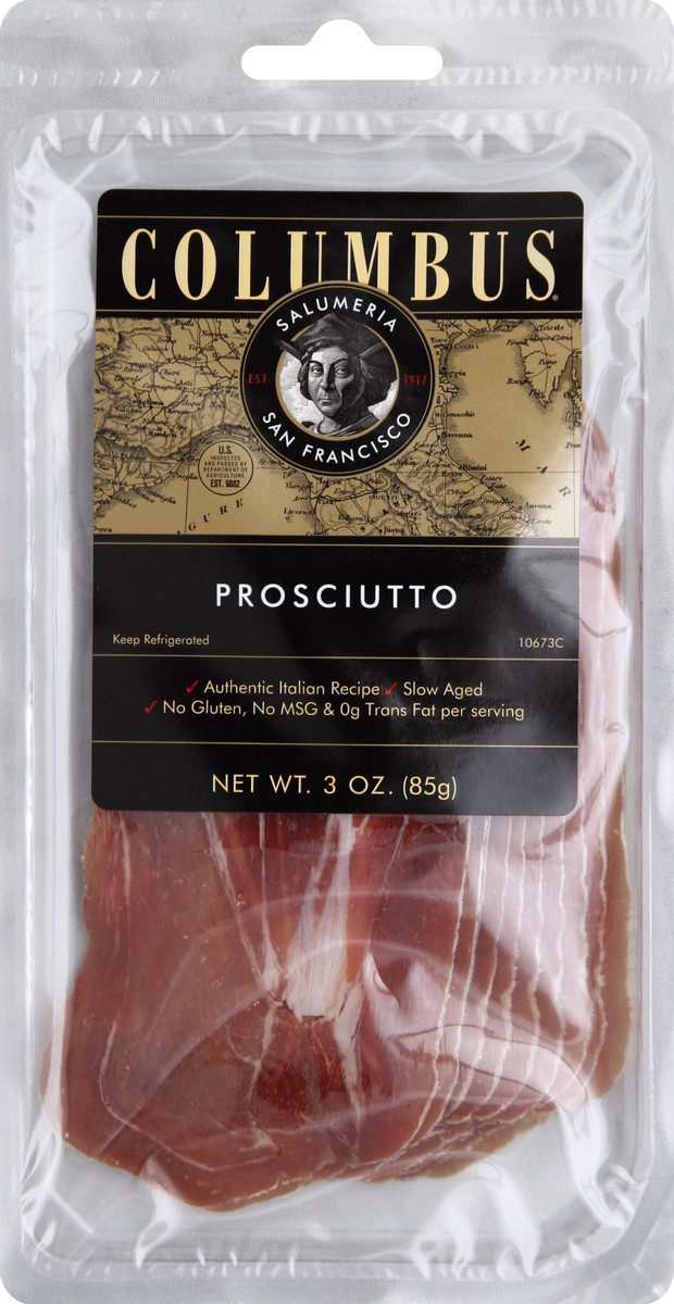 slide 3 of 3, Columbus Sliced Proscuitto, 3 oz