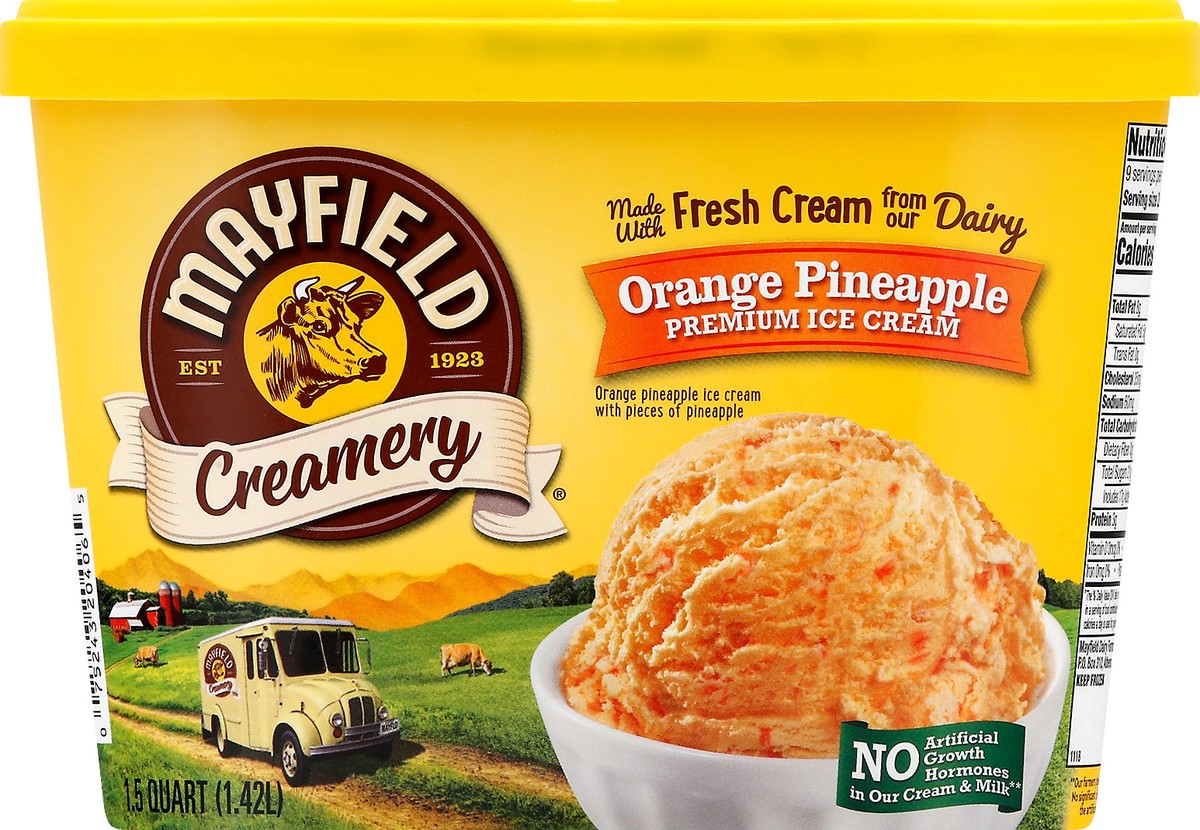 slide 11 of 14, Mayfield Creamery Orange Pineapple Premium Ice Cream 1.5 qt, 1.5 qt