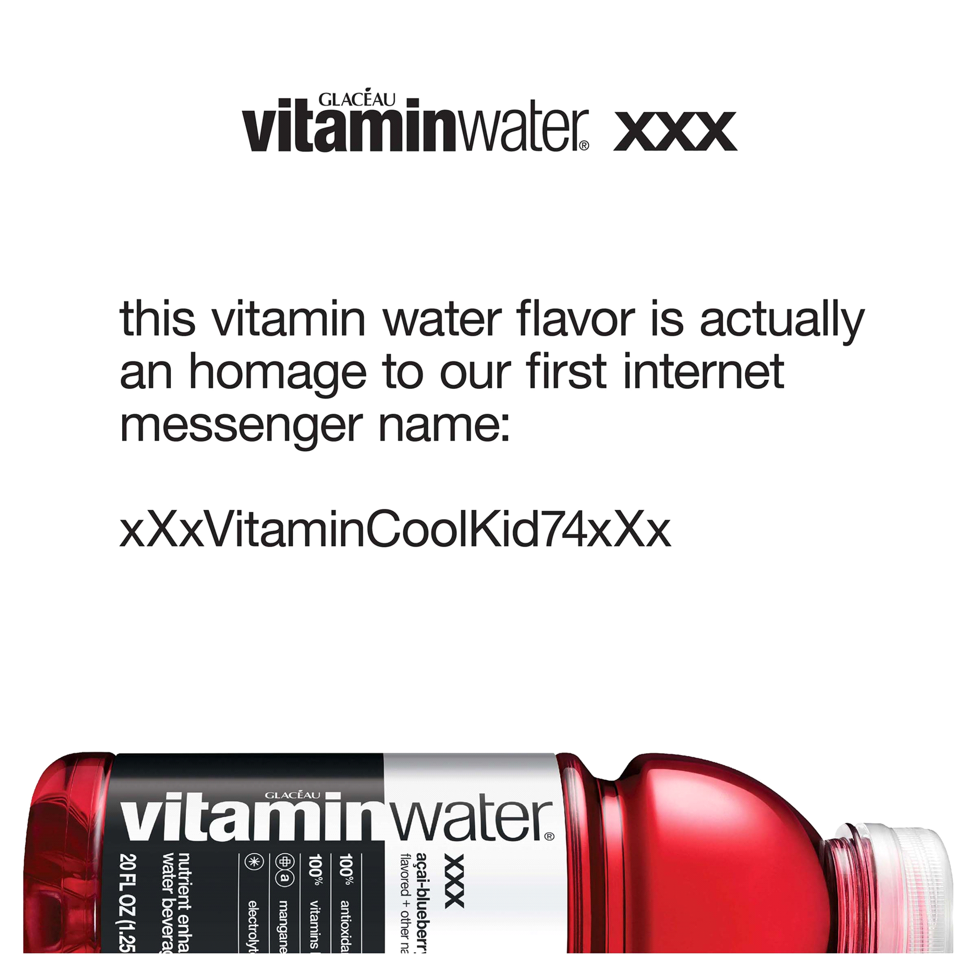 slide 25 of 29, vitaminwater XXX, açai-blueberry-pomegranate Bottle, 20 fl oz, 20 fl oz