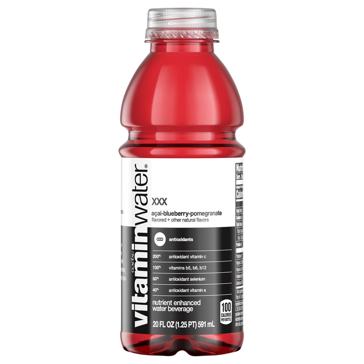 slide 1 of 29, vitaminwater XXX, açai-blueberry-pomegranate Bottle- 20 fl oz, 20 fl oz