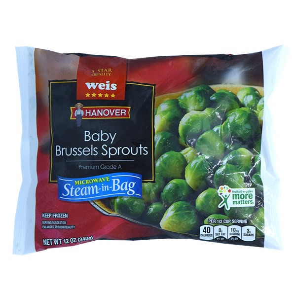 slide 1 of 1, Weis Signature Collection Steamed Petite Brussels Sprouts, 12 oz