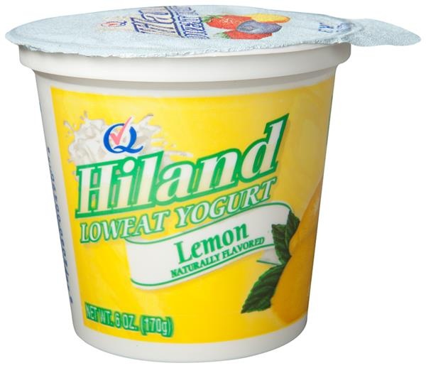 slide 1 of 1, Hiland Dairy Lowfat Lemon Yogurt, 6 oz