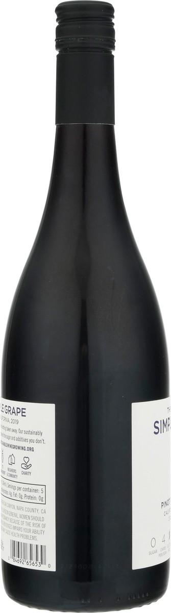 slide 9 of 9, The Simple Grape California Pinot Noir 750 ml Bottle, 750 ml