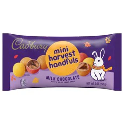 CADBURY Mini Harvest Handfuls Milk Chocolate, Halloween Candy Bag, 9 oz
