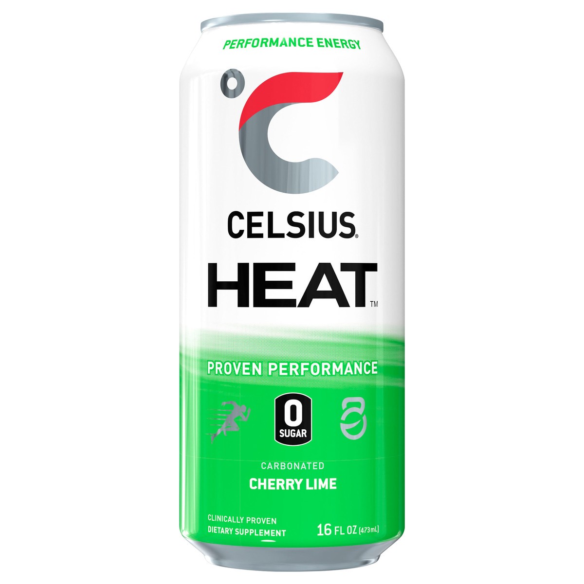 slide 1 of 6, CELSIUS HEAT Sparkling Cherry Lime, Functional, Essential Energy Drink 16 Fl Oz Single Can, 16 fl oz