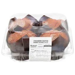 Market District Strawberry Muffins, 4 count