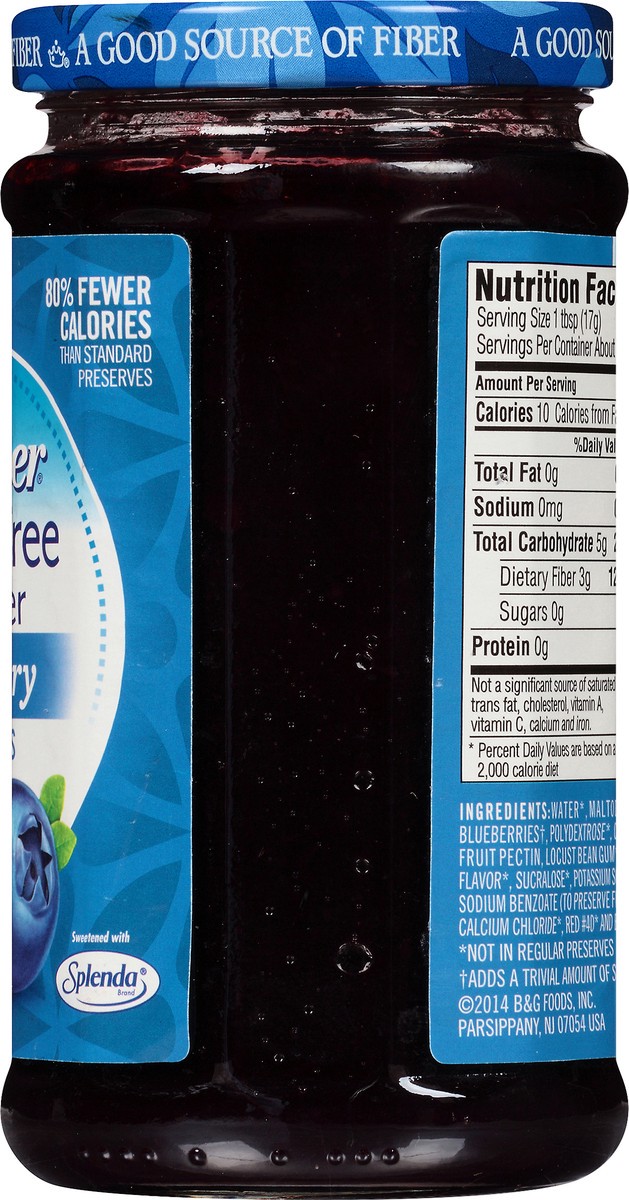 slide 5 of 7, Polaner Sugar Free with Fiber Blueberry Preserves 13 oz, 13 oz