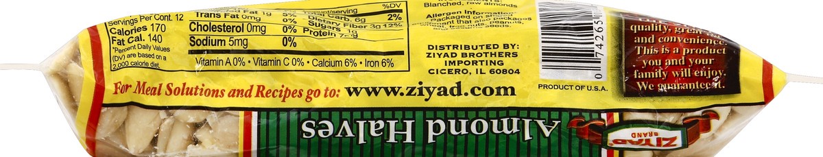 slide 6 of 6, Ziyad Blanched Almond Halves, 12 oz