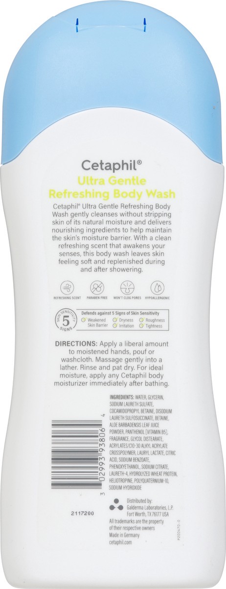 slide 6 of 9, Cetaphil Ultra Gentle Refreshing Scent Body Wash 16.9 fl oz, 16.9 fl oz