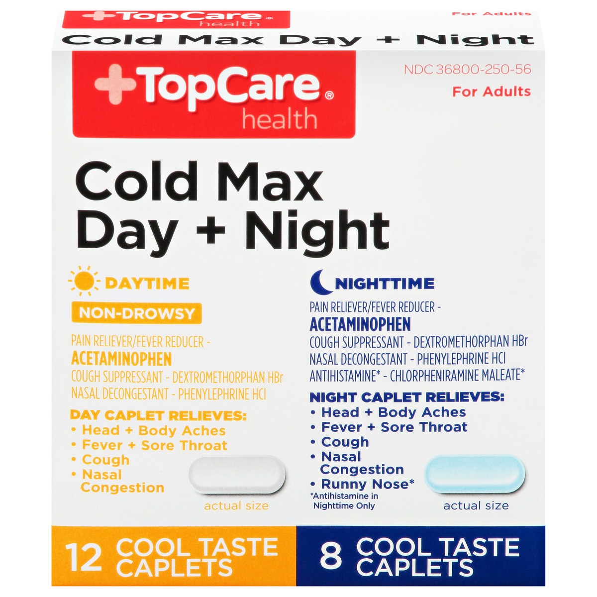 slide 1 of 9, TopCare Top Care Topcare Health Day + Night Cold Max, 20 ct