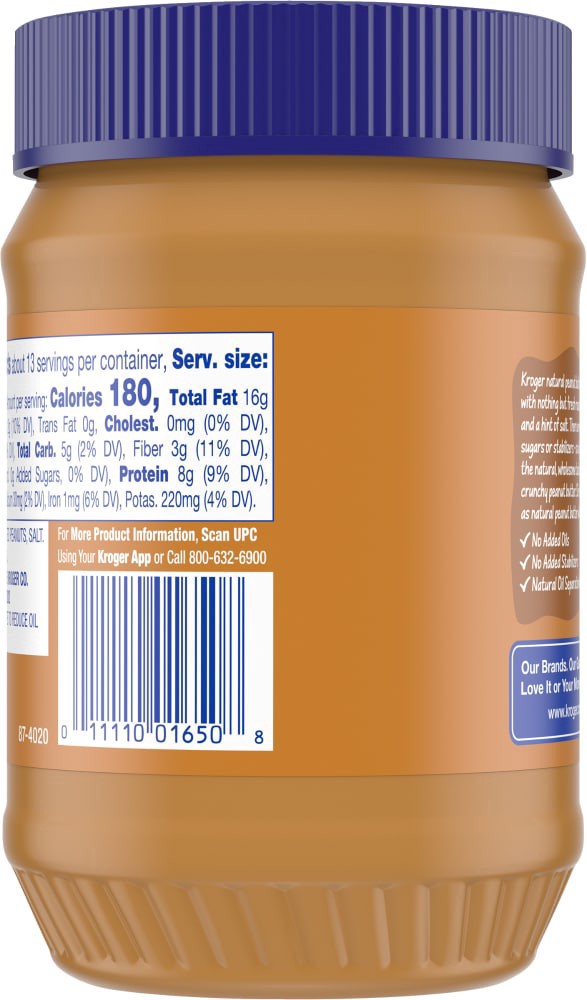 slide 3 of 4, Kroger Natural Crunchy Peanut Butter, 15 oz