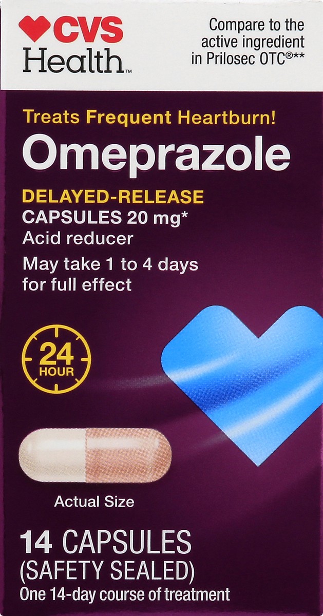 slide 1 of 11, CVS Health Omeprazole Delayed Release Capsules, 14 Ct, 1 ct